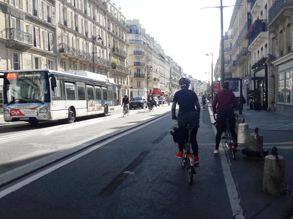 Segregated cycle lane in Paris